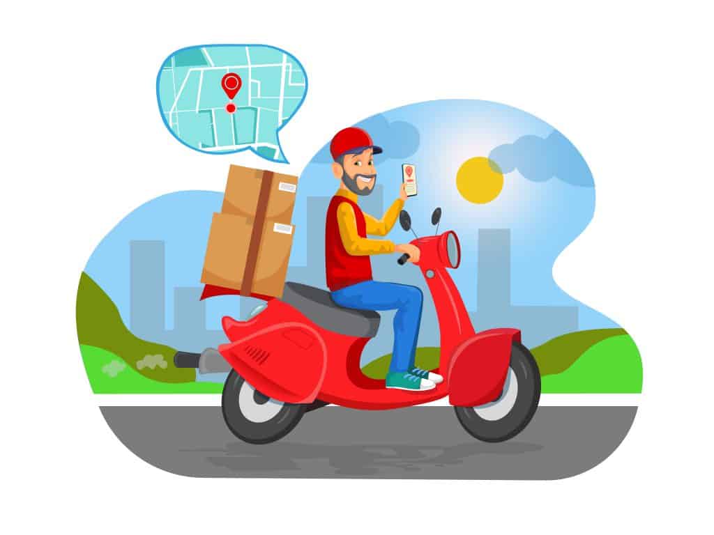Fast and free delivery by scooter.